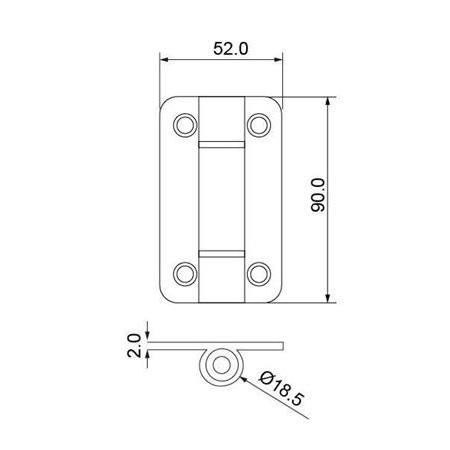 Hafele Menteşe Yaysız 52x90mm Paslanmaz Çelik