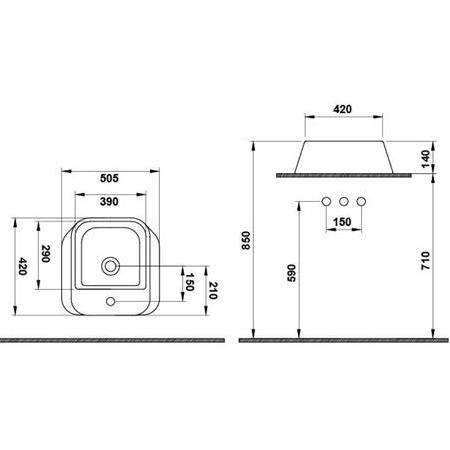 Hafele Bonita RB Banyo Lavabosu Parlak Beyaz 450x115 mm
