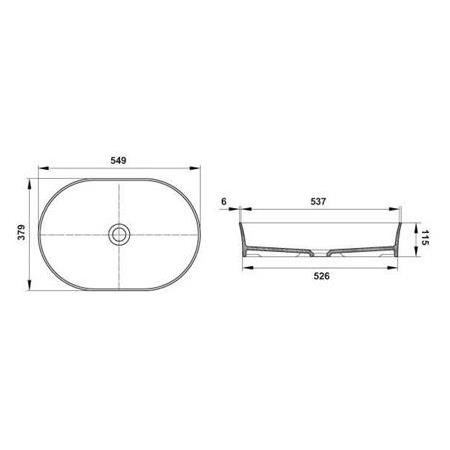 Hafele Bonita O Banyo Lavabosu Parlak Beyaz 549x380 mm