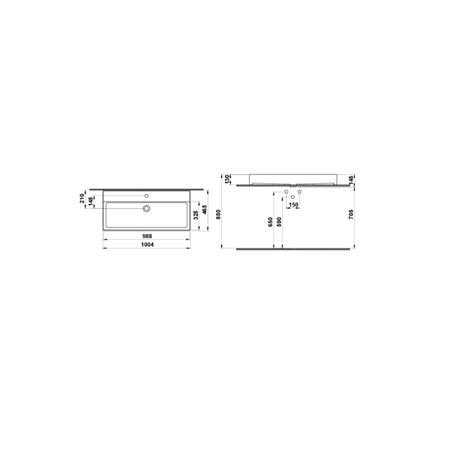 Hafele Freya Banyo Lavabosu Parlak Beyaz 1004x465 mm