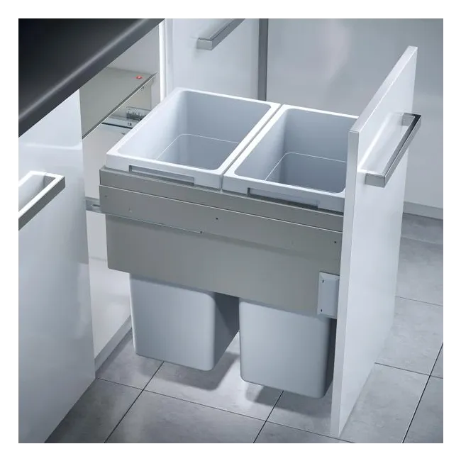 Hafele Euro Cargo Quadro Raylı Çöp Kutusu Gri 90 Litre