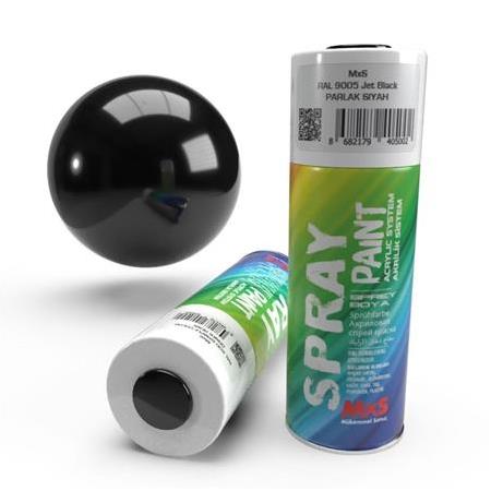 MxS Sprey Boya 400 ml Ral9005 Parlak Siyah