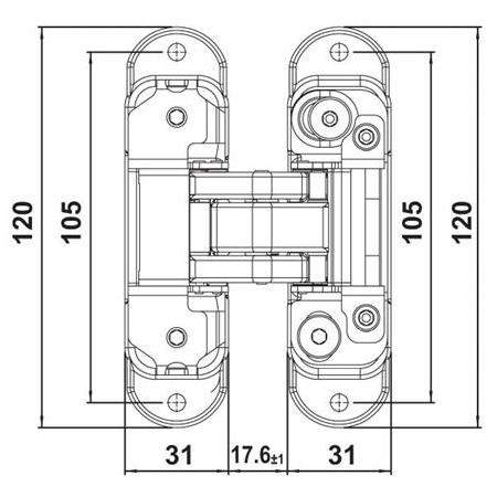 HAFELE CDH 60 Gizli menteşe parlak pirinç 60kg