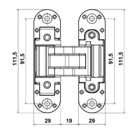 HAFELE CDH 80C Gizli menteşe par.pirinç 100kg